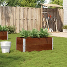 Houten bloempot van massief grenenhout met open bodem en gegalvaniseerde scharnieren - Donkerbruin / 100 x 50 x 41 cm
