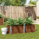 Houten bloempot van massief grenenhout met open bodem en gegalvaniseerde scharnieren - Donkerbruin / 150 x 50 x 41 cm