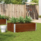 Houten bloempot van massief grenenhout met open bodem en gegalvaniseerde scharnieren - Donkerbruin / 120 x 80 x 41 cm