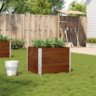 Houten bloempot van massief grenenhout met open bodem en gegalvaniseerde scharnieren - Donkerbruin / 80 x 60 x 60.5 cm