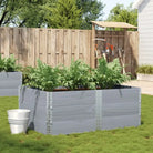 Houten bloempot van massief grenenhout met open bodem en gegalvaniseerde scharnieren - Grijs / 150 x 100 x 60.5 cm / 1