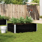 Houten bloempot van massief grenenhout met open bodem en gegalvaniseerde scharnieren - Zwart / 120 x 80 x 41 cm / 1