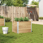 Houten bloempot van massief grenenhout met open bodem en gegalvaniseerde scharnieren - Naturel / 80 x 60 x 60.5 cm / 1