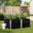 Houten bloempot van massief grenenhout met open bodem en gegalvaniseerde scharnieren - Zwart / 150 x 100 x 60.5 cm / 1