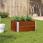 Houten bloempot van massief grenenhout met open bodem en gegalvaniseerde scharnieren - Donkerbruin / 80 x 60 x 41 cm