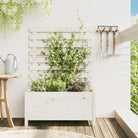 Houten bloempotten en plantenbakken van massief douglashout voor buiten - Wit grenenhout / 79 x 39.5 x 114 cm / 1
