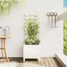 Houten bloempotten en plantenbakken van massief douglashout voor buiten - Wit grenenhout / 39 x 39.5 x 114 cm / 1