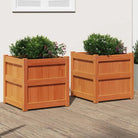 Houten bloempotten en plantenbakken van massief grenenhout - Bruingrenen / 2 - Bloempotten & plantenbakken