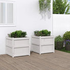 Houten bloempotten en plantenbakken van massief grenenhout - Wit grenenhout / 2 - Bloempotten & plantenbakken