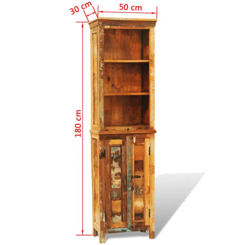 Houten boekenkast in antieke stijl van massief gerecycled hout - Multikleur / 1 - Boekenkasten