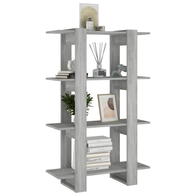 Houten boekenkast in grijs sonoma voor decoratie en praktische opbergtaken - Grijs sonoma / 1 - Boekenkasten