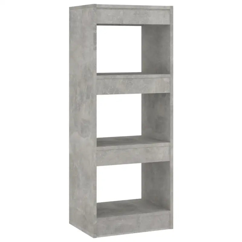 Houten boekenkast met bewerkt hout en kamerscherm gebruikt stijl - Betongrijs / 1 - Boekenkasten