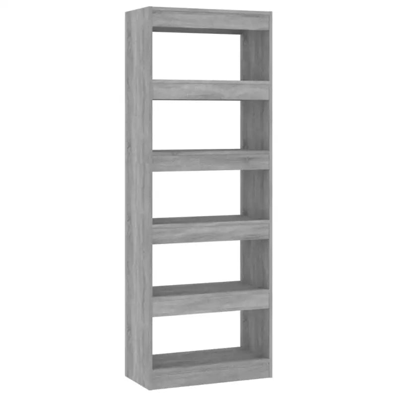 Houten boekenkast met bewerkt hout en kamerscherm gebruikt stijl - Betongrijs / 1 - Boekenkasten