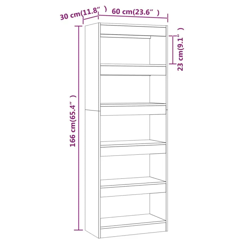 Houten boekenkast met bewerkt hout en kamerscherm gebruikt stijl - Betongrijs / 1 - Boekenkasten