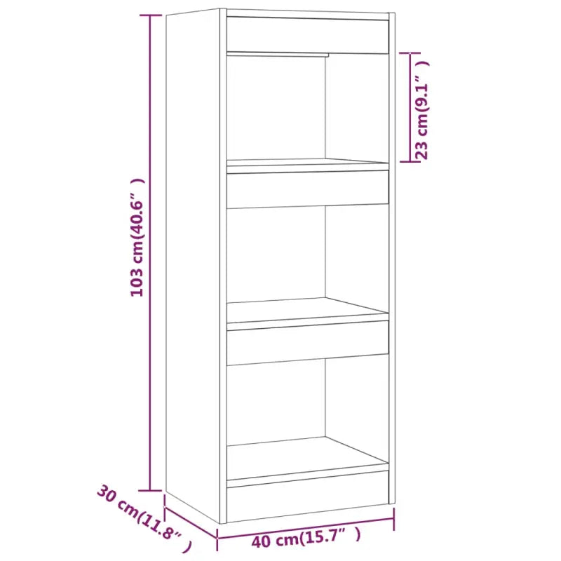 Houten boekenkast met bewerkt hout en kamerscherm gebruikt stijl - Betongrijs / 1 - Boekenkasten