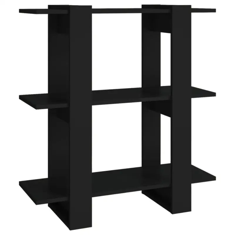 Houten boekenkast met kamerscherm gebruikt voor een strak interieur - Zwart / 1 - Boekenkasten