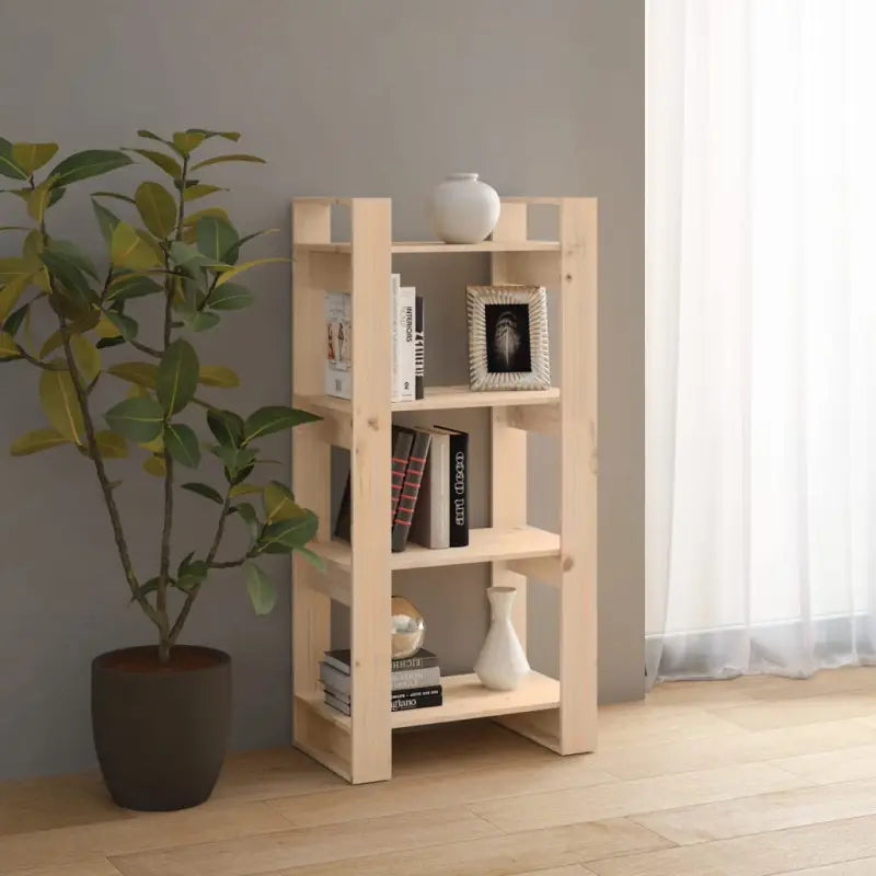 Houten boekenkast met massief grenenhout die ook als kamerscherm wordt gebruikt - Boekenkasten
