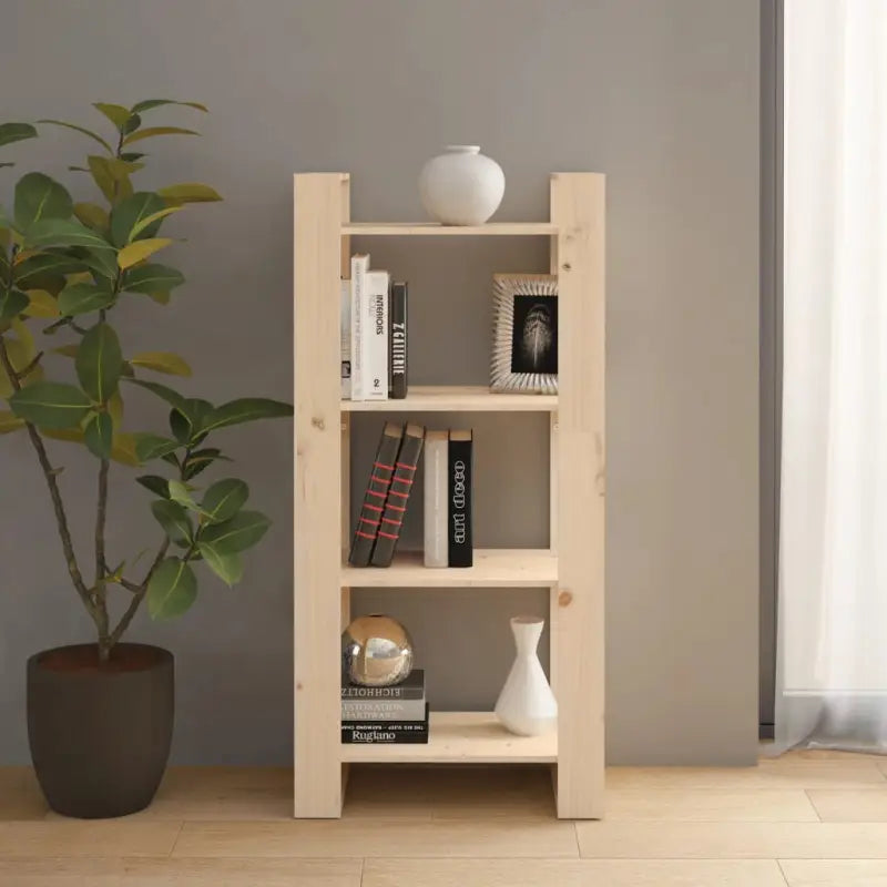 Houten boekenkast met massief grenenhout die ook als kamerscherm wordt gebruikt - Boekenkasten