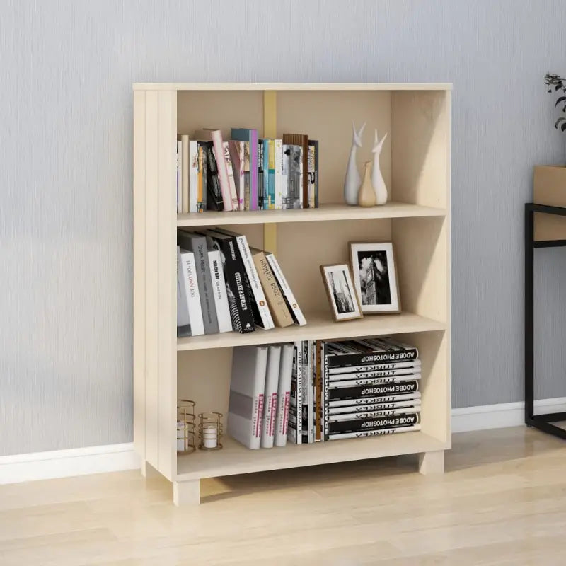 Houten boekenkast van massief grenenhout voor een stijlvolle inrichting - Honingbruin / 1 - Boekenkasten