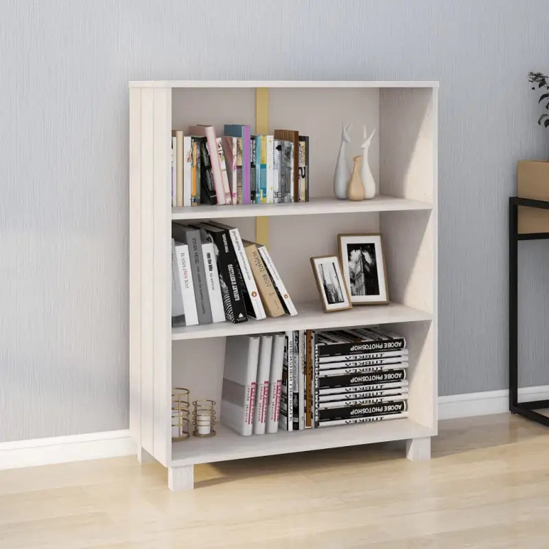 Houten boekenkast van massief grenenhout voor een stijlvolle inrichting - Wit / 1 - Boekenkasten
