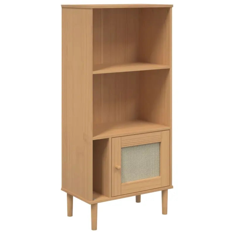 Houten boekenkast van massief grenenhout voor een stijlvolle inrichting - Bruin / 1 - Boekenkasten