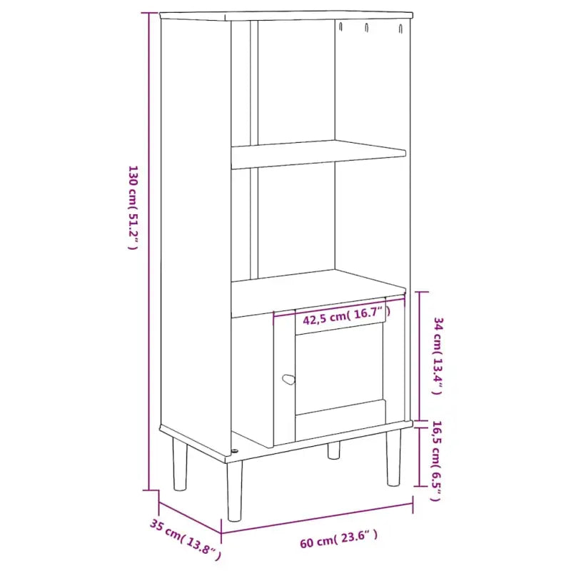 Houten boekenkast van massief grenenhout voor een stijlvolle inrichting - Bruin / 1 - Boekenkasten