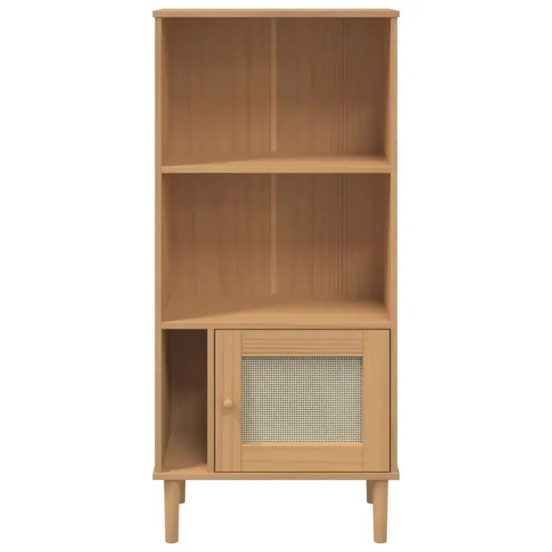 Houten boekenkast van massief grenenhout voor een stijlvolle inrichting - Bruin / 1 - Boekenkasten