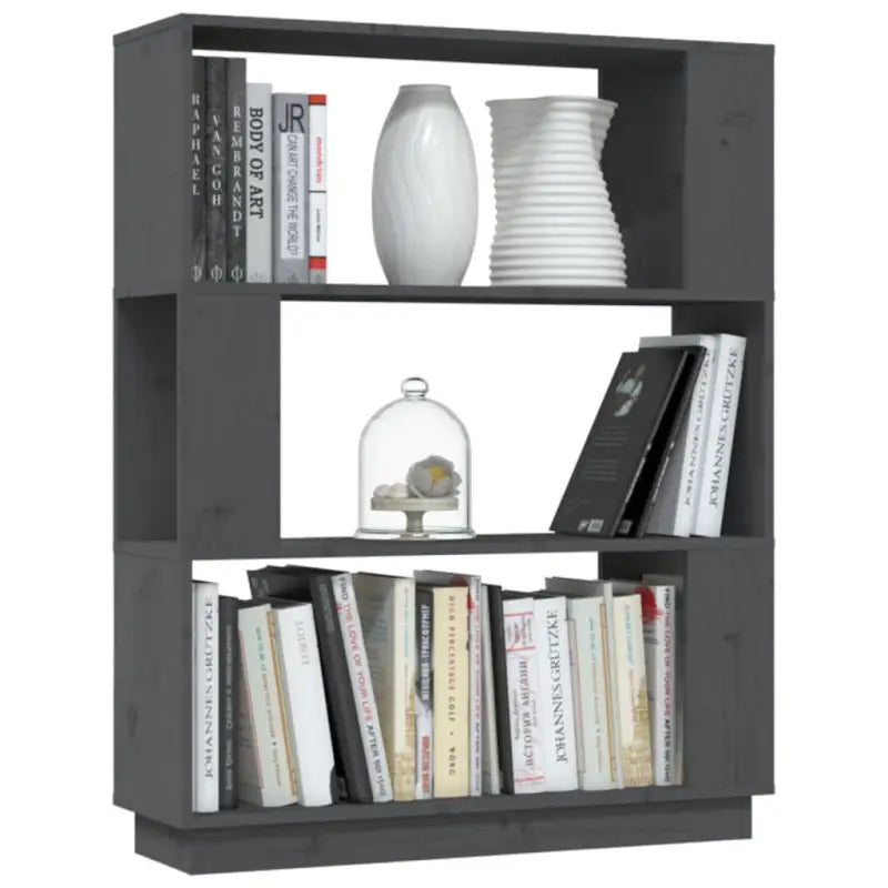 Houten boekenkast van massief grenenhout voor stijlvolle opbergruimte - Grijs / 1 - Boekenkasten