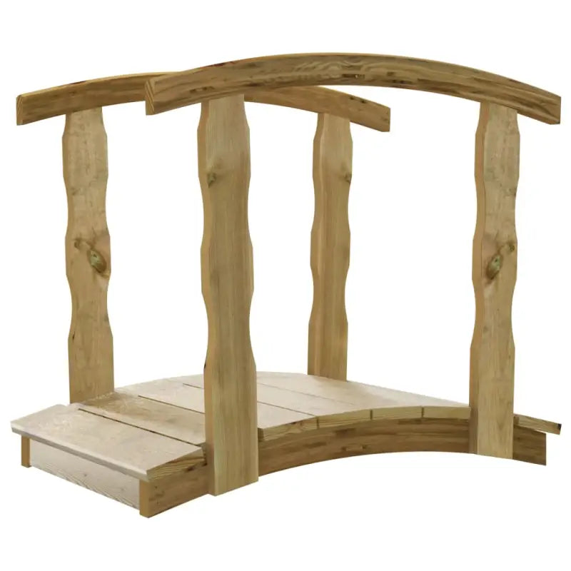 Houten brug van massief grenenhout voor de tuin - 110 x 74 x 105 cm / Met leuning - Tuinbruggen