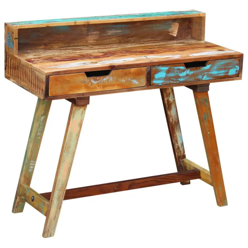 Houten bureau in vintage stijl van massief gerecycled hout - massief gerecycled hout - Bureaus
