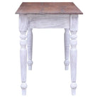 Houten bureau met massief mahoniehout en drie lades - wit en lichthoutkleurig - Bureaus