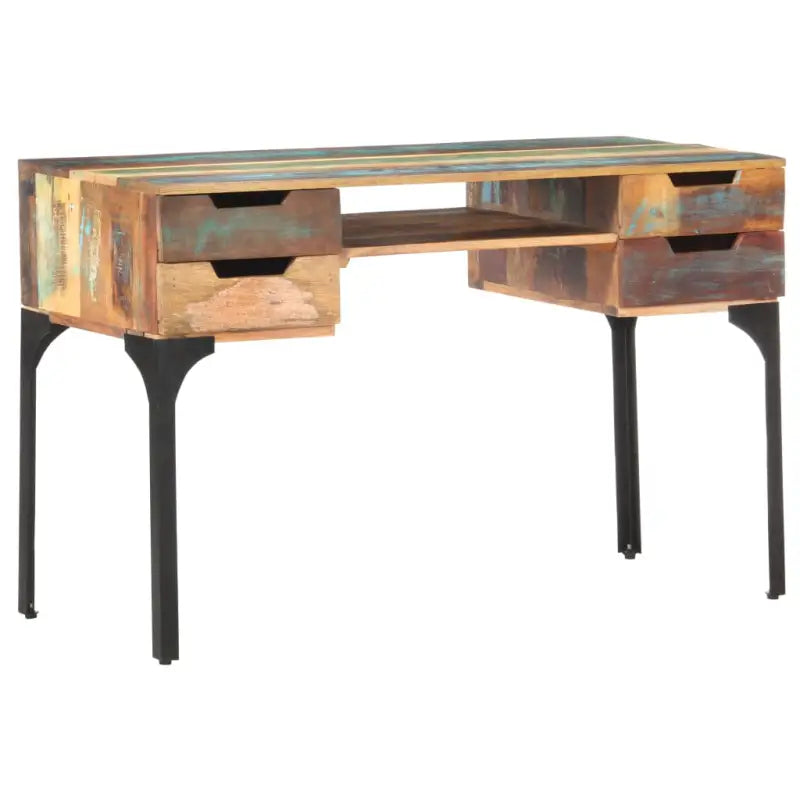 Houten bureau van massief gerecycled hout met uniek vintage karakter - massief gerecycled hout - Bureaus