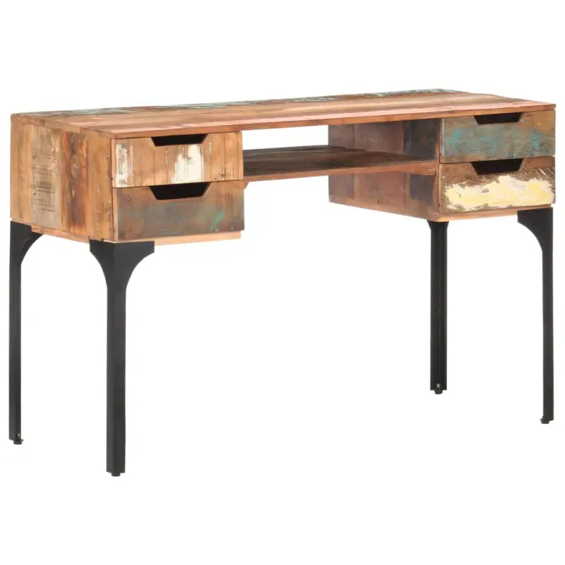 Houten bureau van massief gerecycled hout met uniek vintage karakter - massief gerecycled hout - Bureaus