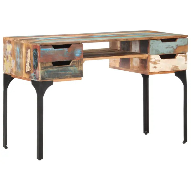 Houten bureau van massief gerecycled hout met uniek vintage karakter - massief gerecycled hout - Bureaus