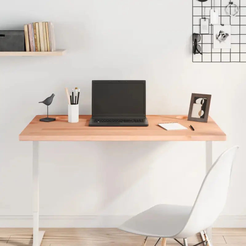 Houten bureaublad met massief beukenhout en afgeronde hoeken - Bruin / 100 x 60 x 2.5 cm - Onderdelen en accessoires