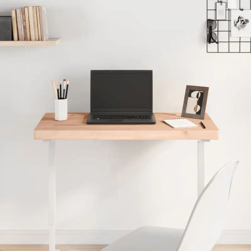 Houten bureaublad met massief beukenhout en afgeronde hoeken - Naturel / 80 x 40 x 4 cm - Onderdelen en accessoires