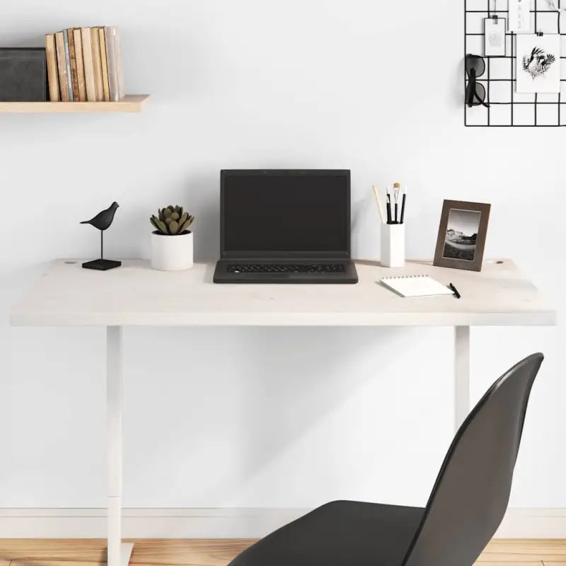 Houten bureaublad van massief grenenhout voor uw bureau meubelstijl - Wit / 110 x 55 x 2.5 cm - Onderdelen