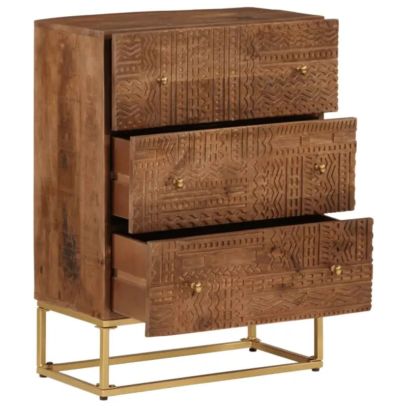 Houten cd en dvd kast van massief mangohout met tijdloze uitstraling - Cd- & dvd-kasten