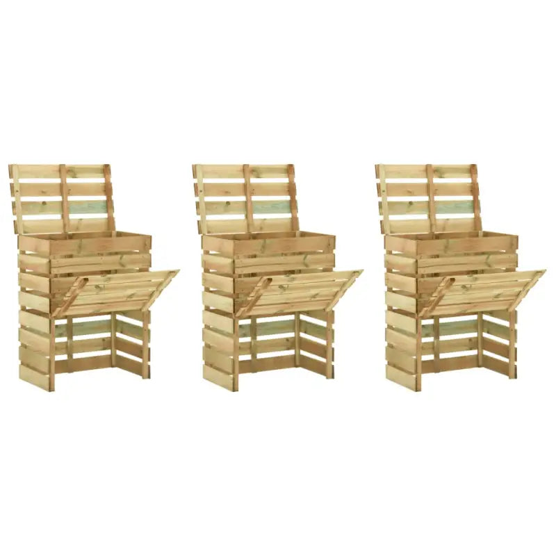 Houten Composbakken met Los deksel voor Goede Luchtcirculatie - 3 - Compostbakken