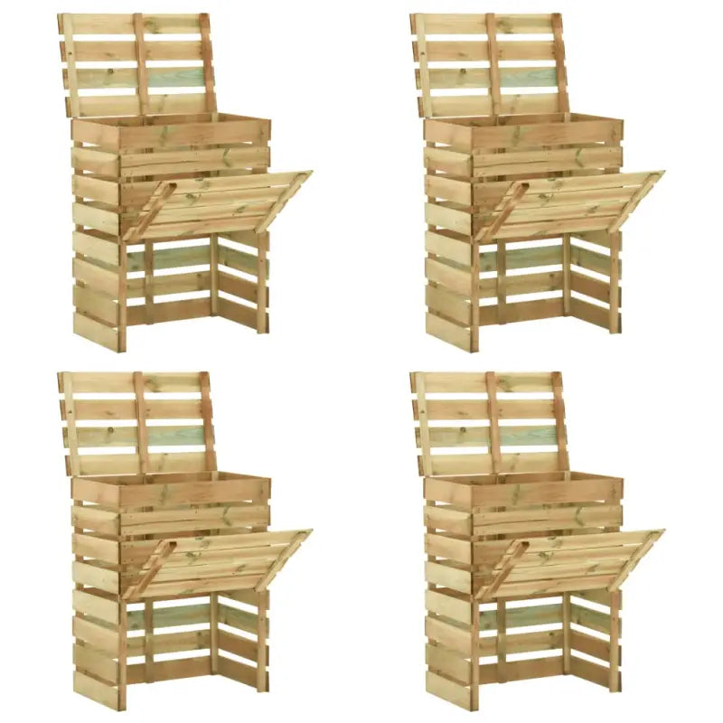 Houten Composbakken met Los deksel voor Goede Luchtcirculatie - 4 - Compostbakken