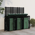Houten containerberging van massief grenenhout voor tuinafval - Zwart grenenhout / 1 - Containerbergingen