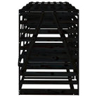 Houten containerberging van massief grenenhout voor tuinafval - Zwart grenenhout / 1 - Containerbergingen