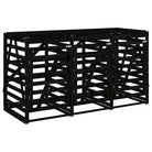 Houten containerberging van massief grenenhout voor tuinafval - Zwart grenenhout / 1 - Containerbergingen