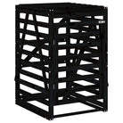 Houten containerberging van massief grenenhout voor tuinafval - Zwart grenenhout / 1 - Containerbergingen