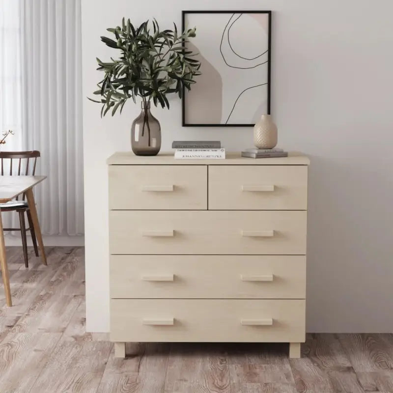 Houten Dressoir in massief grenenhout voor praktische en decoratieve opbergruimte - Honingbruin / 1 - Dressoirs &