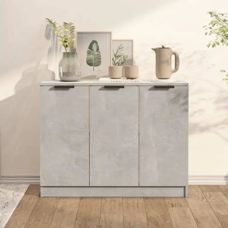 Houten Dressoir met bewerkt hout en stevig blad voor moderne charme - Betongrijs / 1 - Dressoirs & buffetkasten