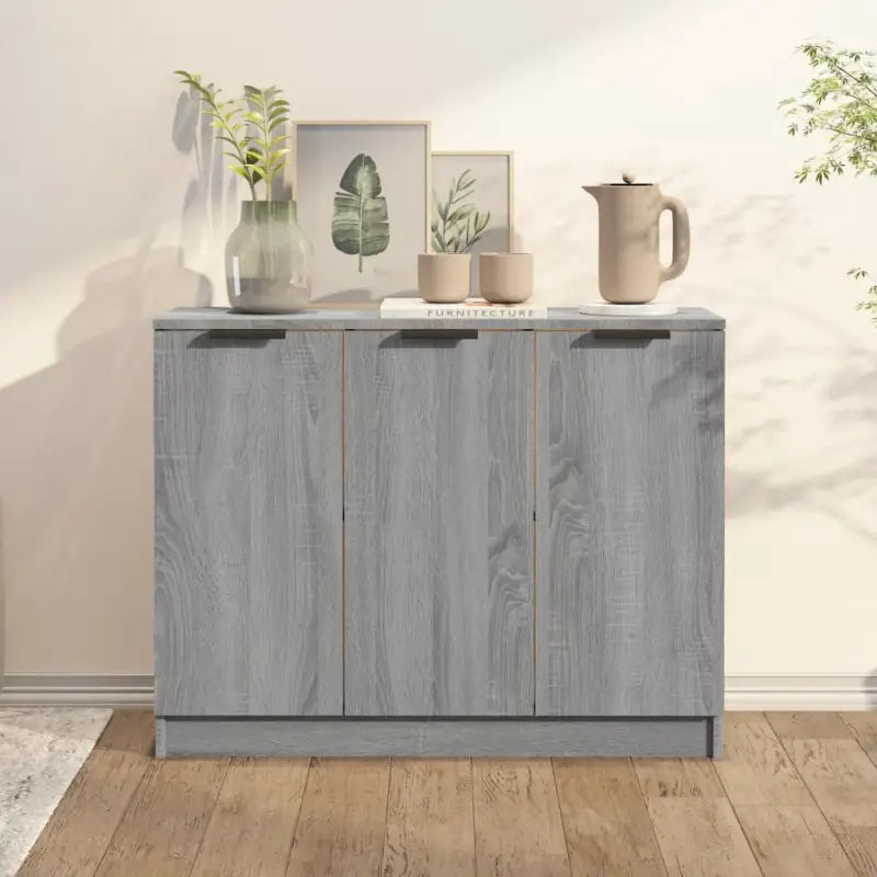 Houten Dressoir met bewerkt hout en stevig blad voor moderne charme - Grijs sonoma / 1 - Dressoirs & buffetkasten