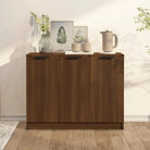 Houten Dressoir met bewerkt hout en stevig blad voor moderne charme - bruin eikenkleur / 1 - Dressoirs & buffetkasten