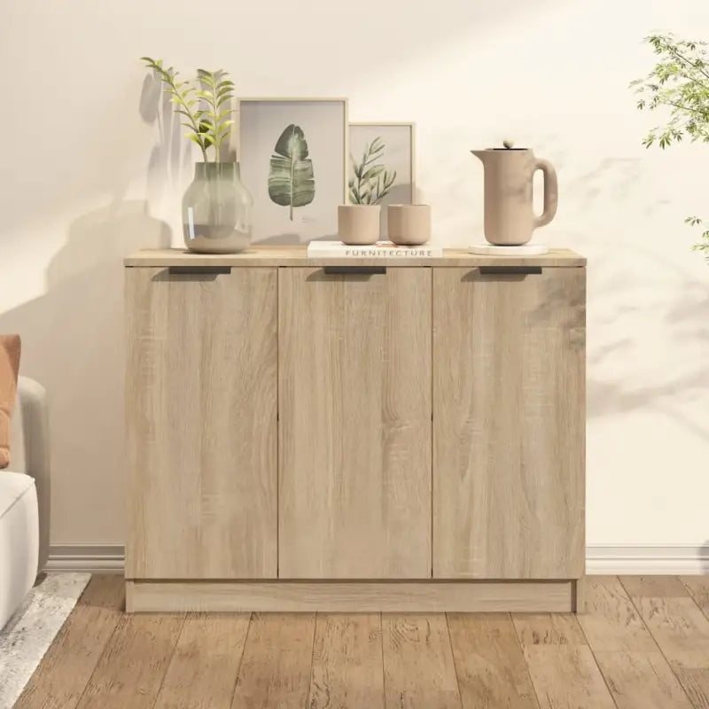 Houten Dressoir met bewerkt hout en stevig blad voor moderne charme - Sonoma eiken / 1 - Dressoirs & buffetkasten