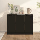 Houten Dressoir met bewerkt hout en stevig blad voor moderne charme - Zwart / 1 - Dressoirs & buffetkasten